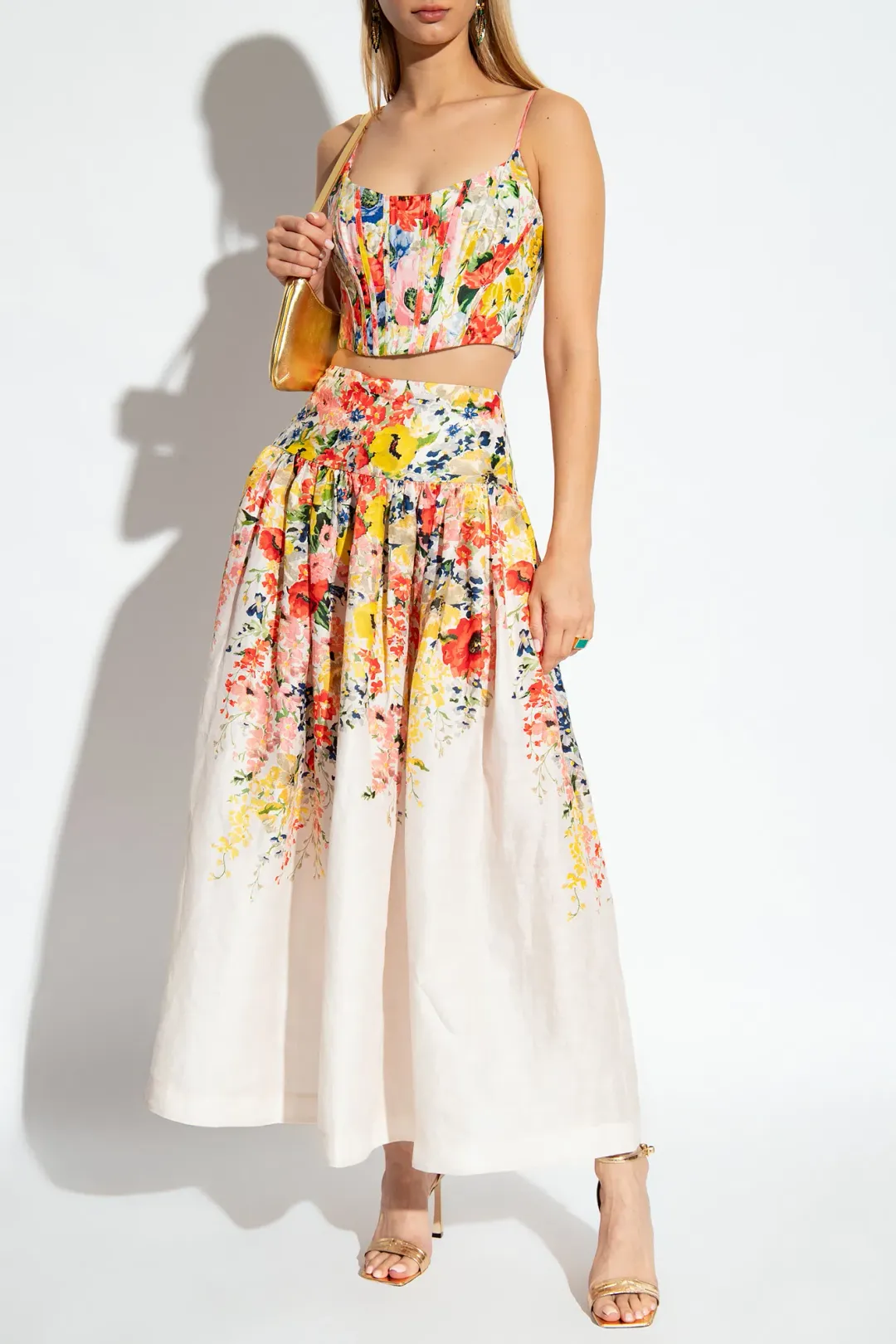 Zimmermann Alight Corset Top Multi Floral Size 0/ AU 8 for rent on The Volte - main image