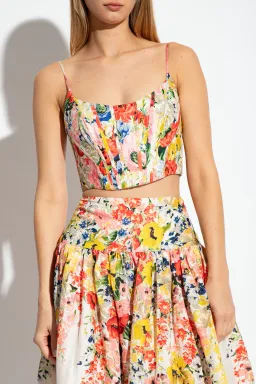 Zimmermann Alight Corset Top Multi Floral Size 0/ AU 8 for rent on The Volte - image 2