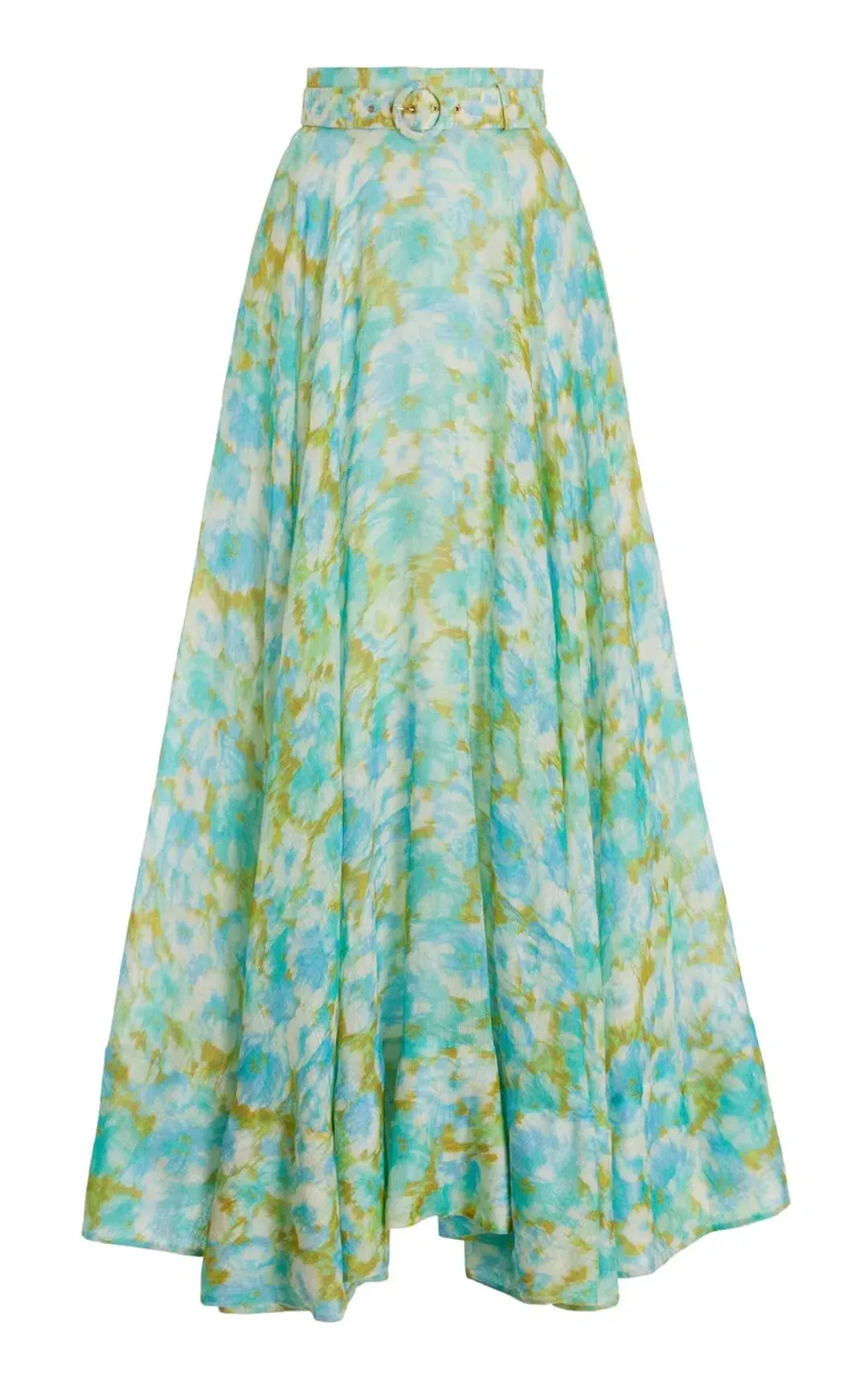 Zimmermann High Tide Twist Crop Bodice & Maxi Skirt Set in Aqua Ikat Floral Size 1 / AU 10 for rent on The Volte - main image