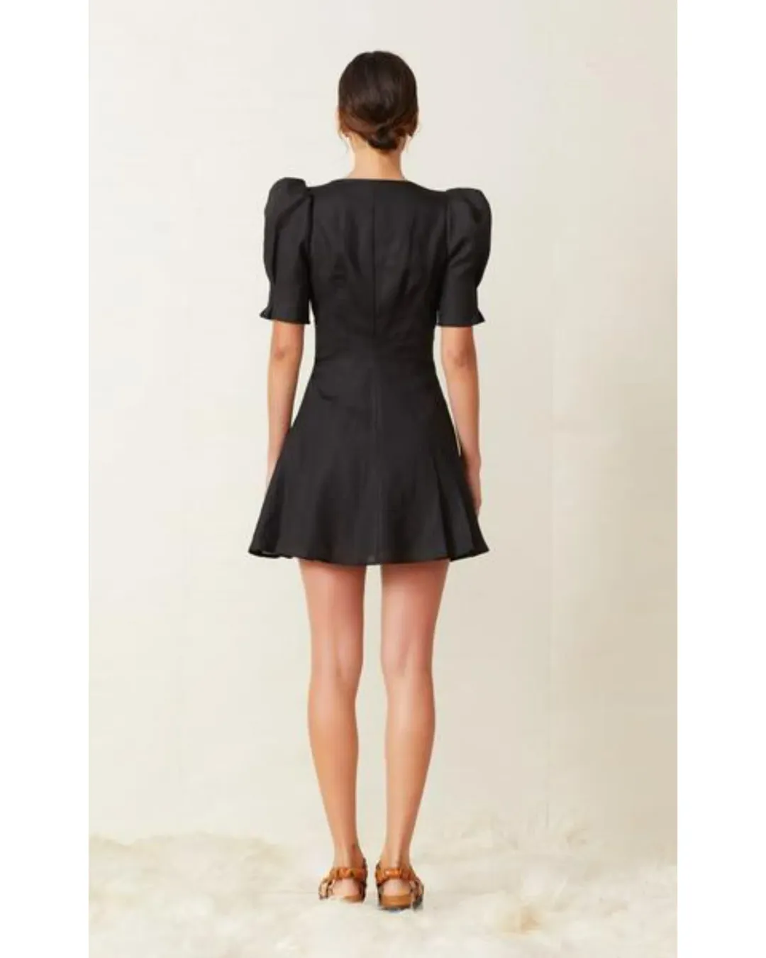 Bec & Bridge Puka Shell Dress Black Size AU 8  for rent on The Volte - main image
