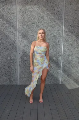 Bec & Bridge Zephyr Asym Dress Blue Blossom 8 for rent on The Volte - image 1