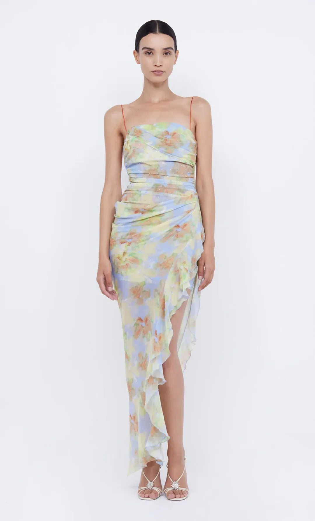 Bec & Bridge Zephy Asym Dress in Blue Blossom Size 12 for rent on The Volte - main image