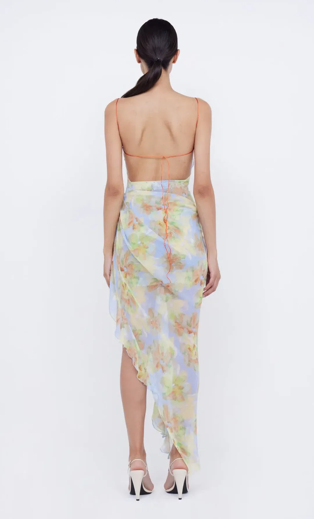 Bec & Bridge Zephy Asym Dress in Blue Blossom Size 12 for rent on The Volte - main image