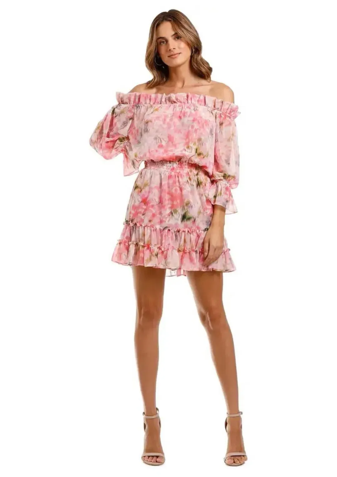 Misa LA Danae Mini Dress in Pink Size 12 for rent on The Volte - main image