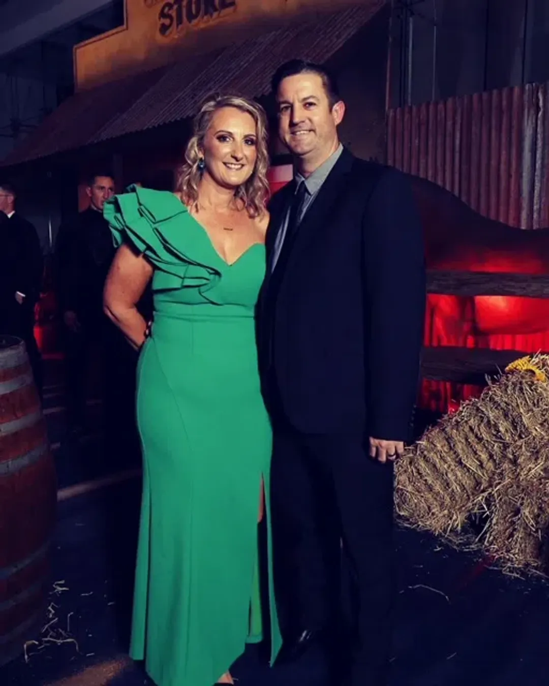 Sheike High Society One Shoulder Dress in Green Size 12 for rent on The Volte - main image