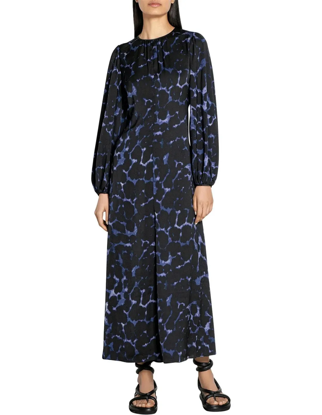 Veronica Maine Ink Blot Ankle Length Dress Black Print Size 16 for rent on The Volte - main image