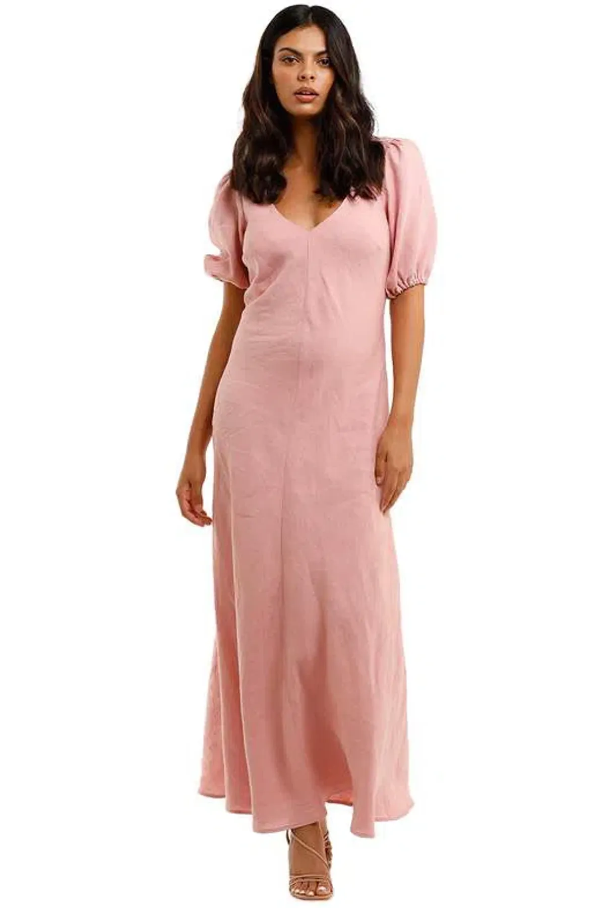 Jillian Boustred Linen Dress Pink Size 16 for rent on The Volte - main image