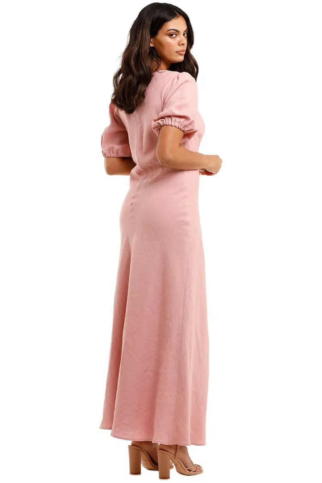 Jillian Boustred Linen Dress Pink Size 16 for rent on The Volte - main image