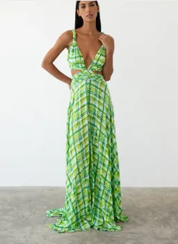 Le Salty Label Skylar Gown Green Multi Size M / AU 10 / medium for rent on The Volte - image 3