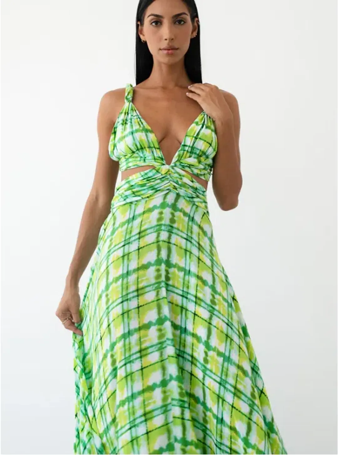 Le Salty Label Skylar Gown Green Multi Size M / AU 10 / medium for rent on The Volte - main image