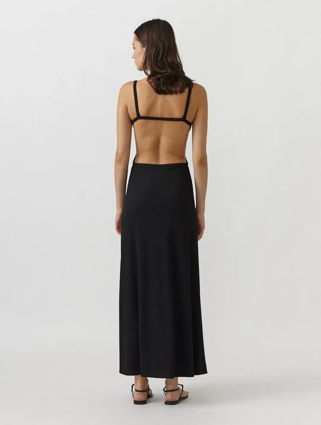 Christopher Esber Backless Wire Back Dress Black Size 12  for rent on The Volte - main image