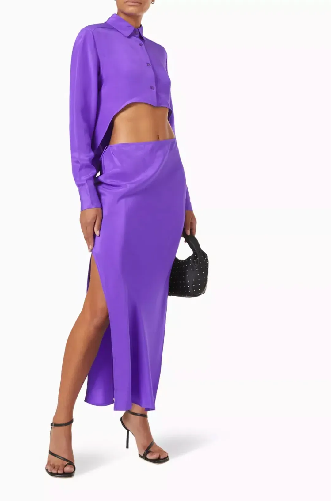 Christopher Esber Arced Button Up Slim Dress Purple Size 10 for rent on The Volte - main image