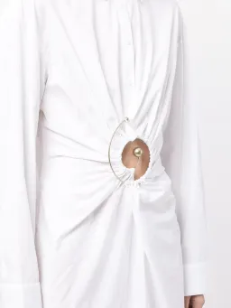 Christopher Esber Spiral Ruched Shirt Dress White Size 4 for rent on The Volte - image 3