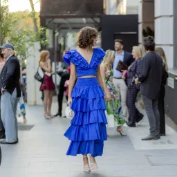 Aje Rhytmic Frill Bodice and Eleni Tiered Maxi Skirt Eleni Set Blue Size 10-12 for rent on The Volte - image 2