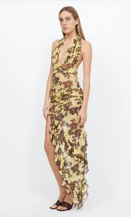 Bec & Bridge Malibu Bay Halter Dress in Yellow Floral Size 6 / AU 6-8 for rent on The Volte - image 9