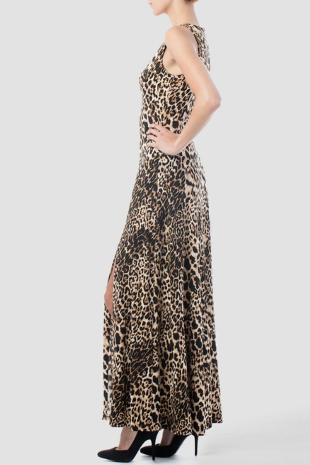 JOSEPH RIBKOFF Leopard print maxi dress for rent on The Volte - main image
