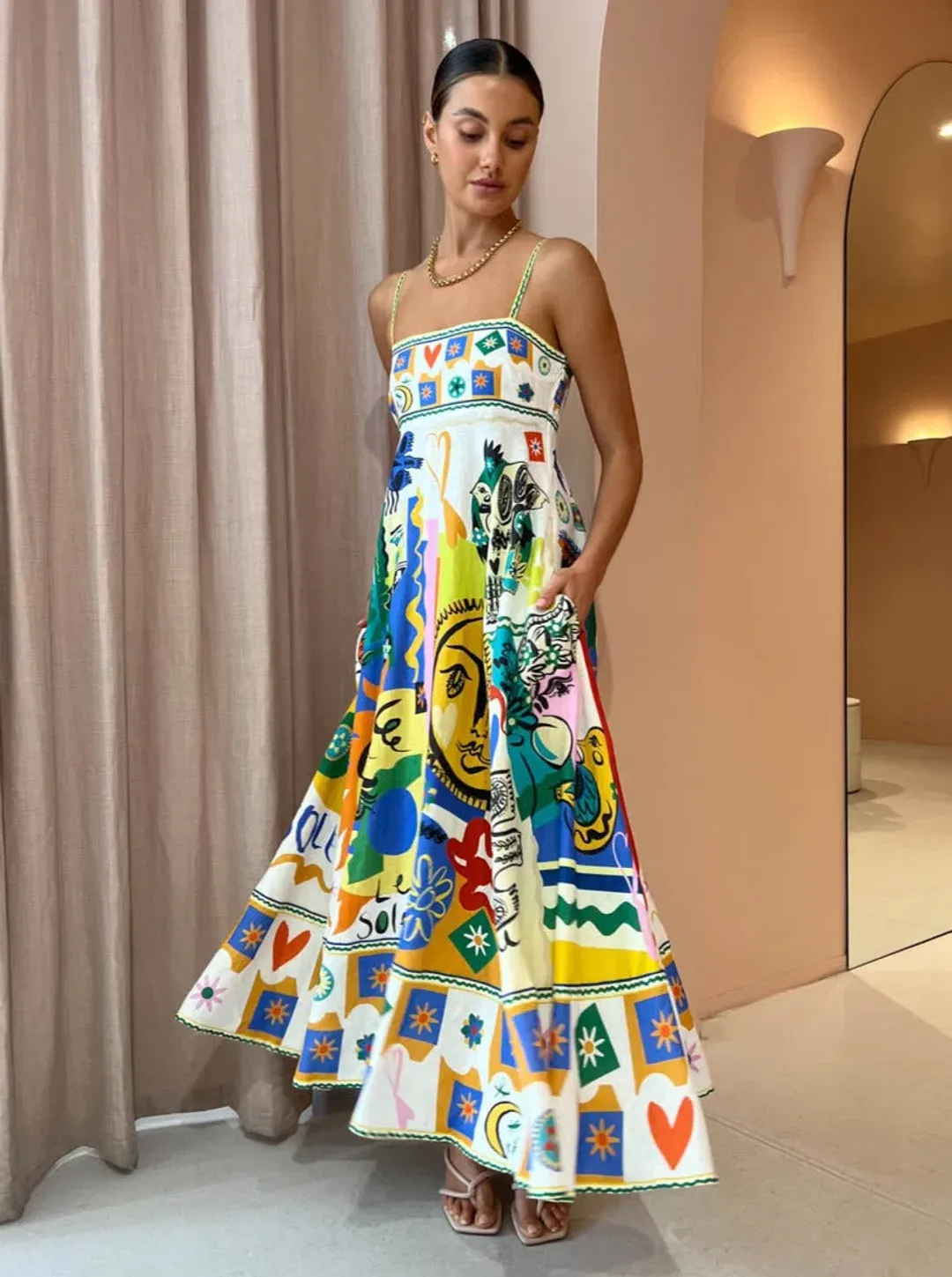 Alemais Soleil Sundress Multi Size 8 for rent on The Volte - main image