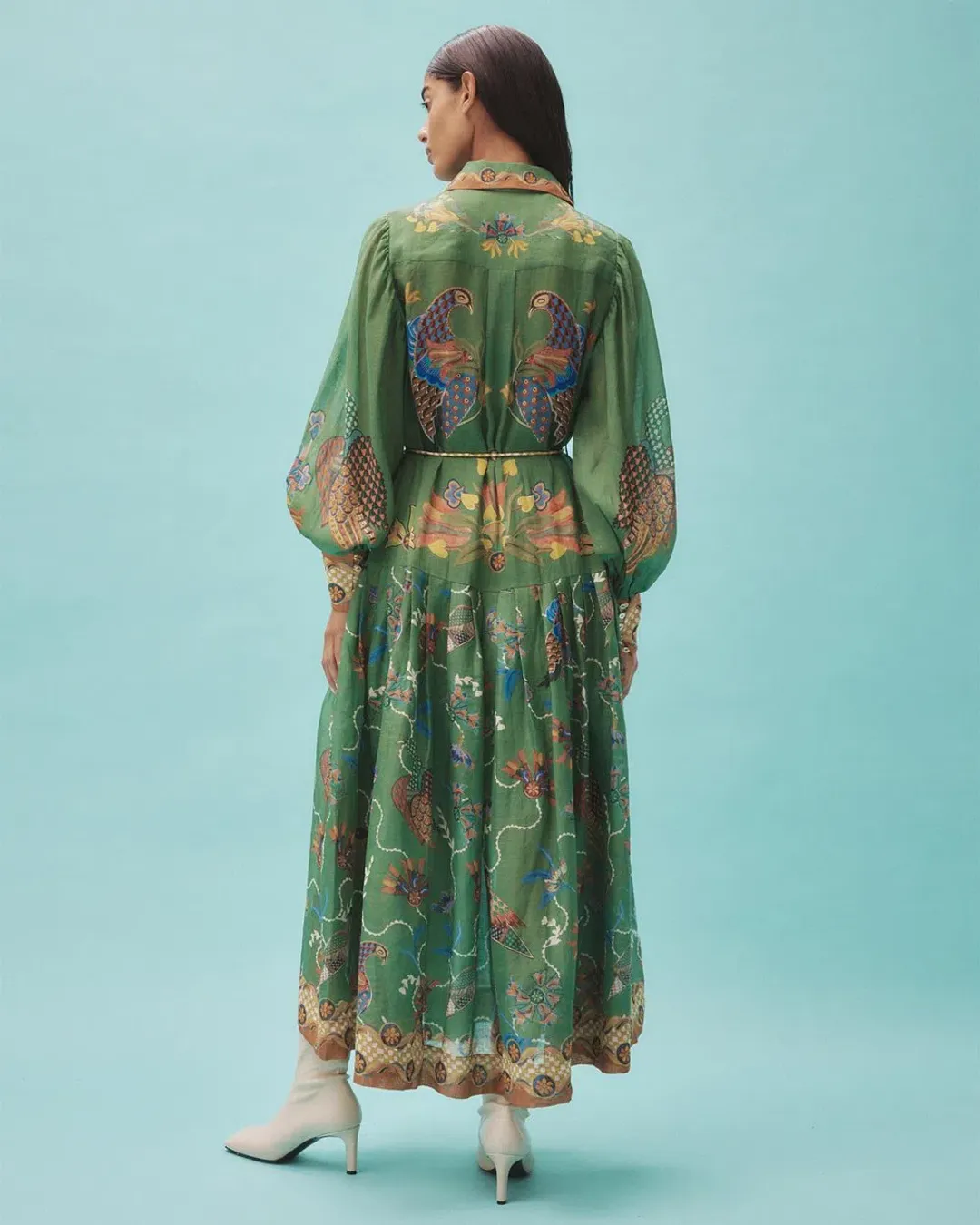 Alemais Birdie Green Shirtdress With Sleeves Size AU 10 for rent on The Volte - main image