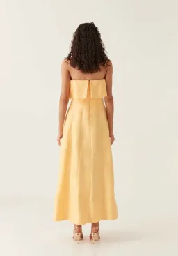 Aje Shallows Strapless Gown Marigold Yellow Size 12 for rent on The Volte - image 3
