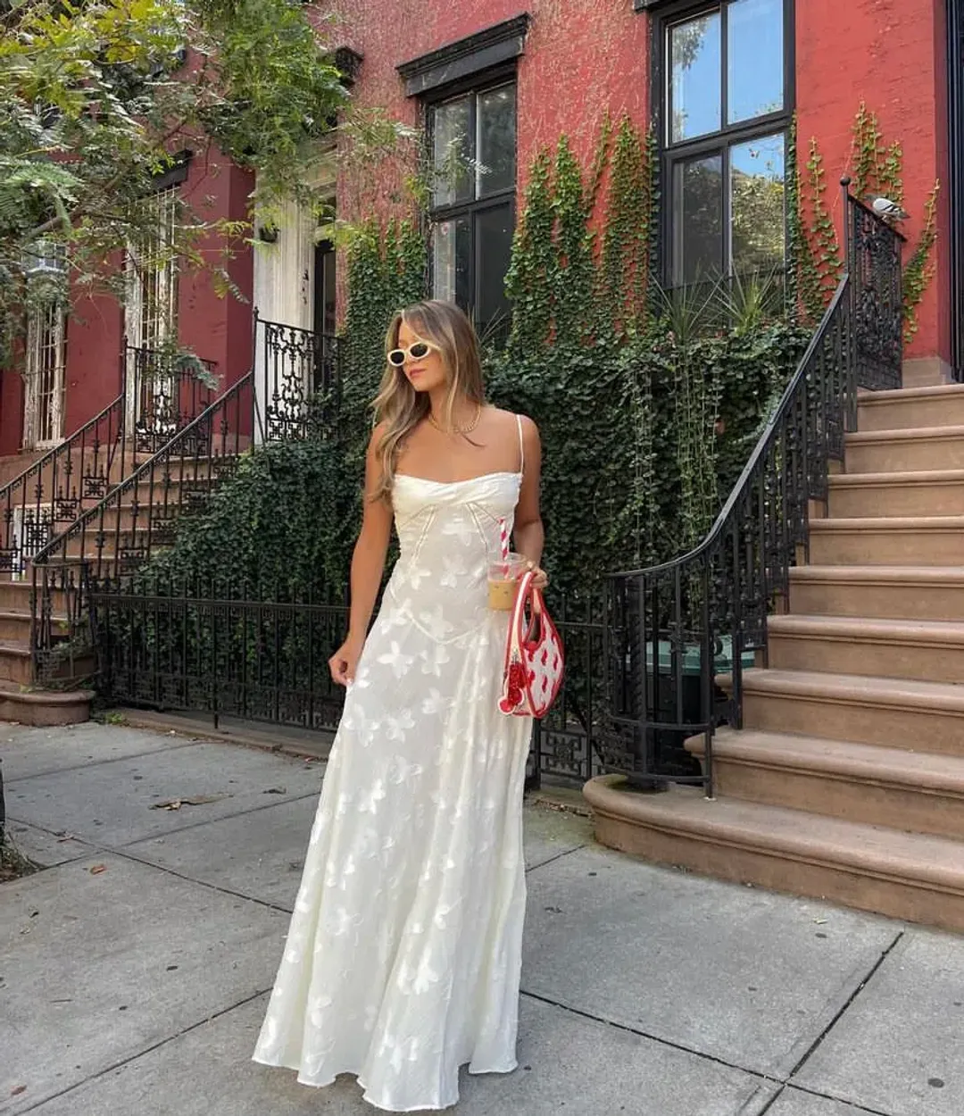 House of CB Seren Floral Lace Back Dress Vintage Cream Size M / AU 10 for rent on The Volte - main image