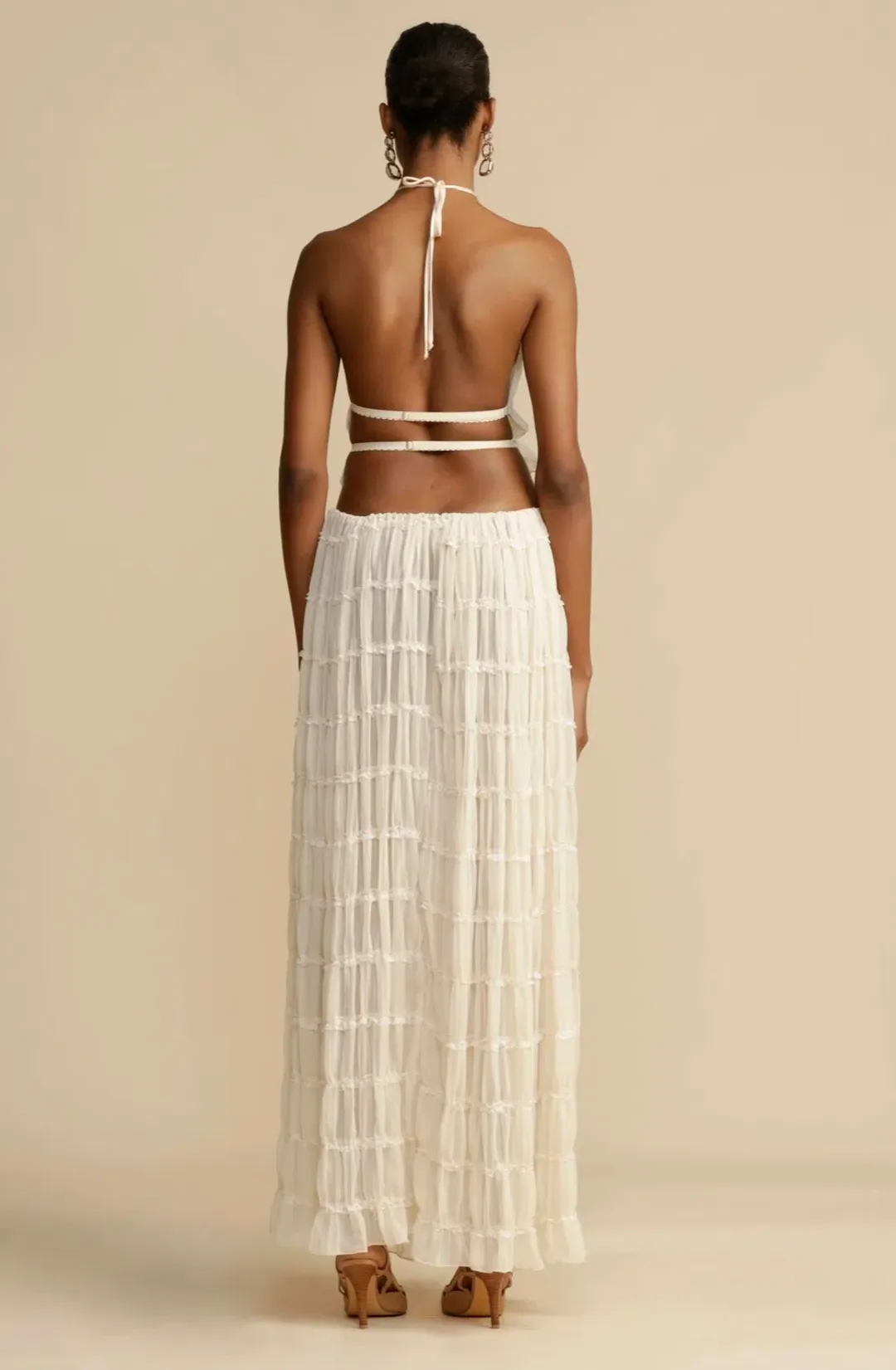 Arcina Ori Juliette Halter and Skirt Set Warm Cream in Size S / AU 8 for rent on The Volte - main image