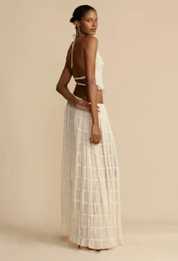 Arcina Ori Juliette Halter and Skirt Set Warm Cream in Size S / AU 8 for rent on The Volte - image 2