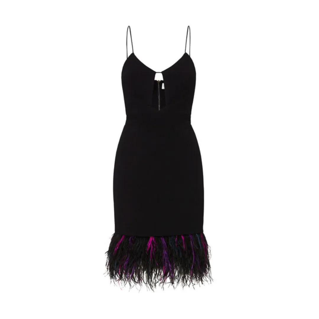 Rebecca Vallance  Bronx Keyhole Mini Dress Black Size 4 for rent on The Volte - main image