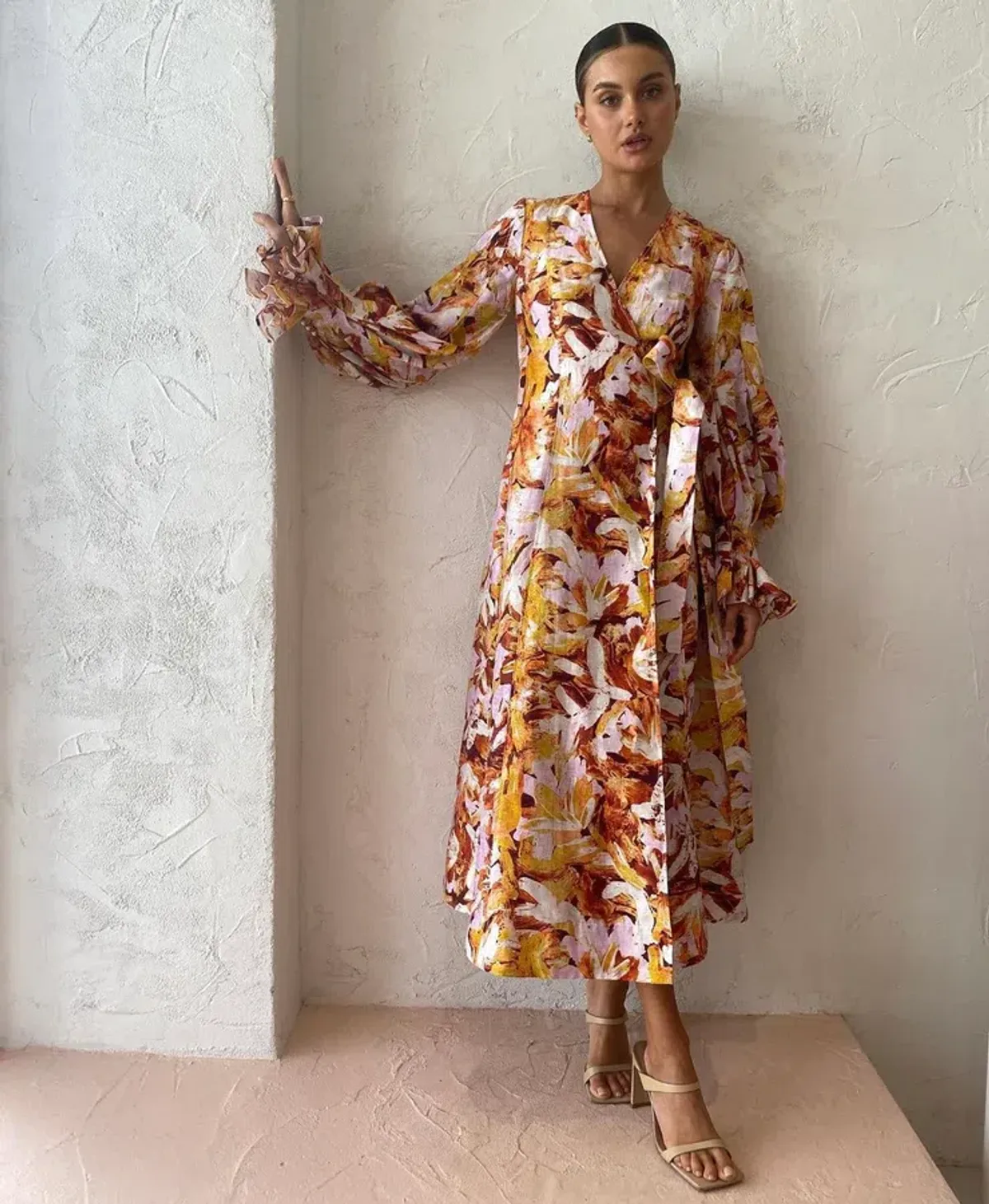 Acler Lydford Midi Dress in Lilac Brush Size 16 for rent on The Volte - main image