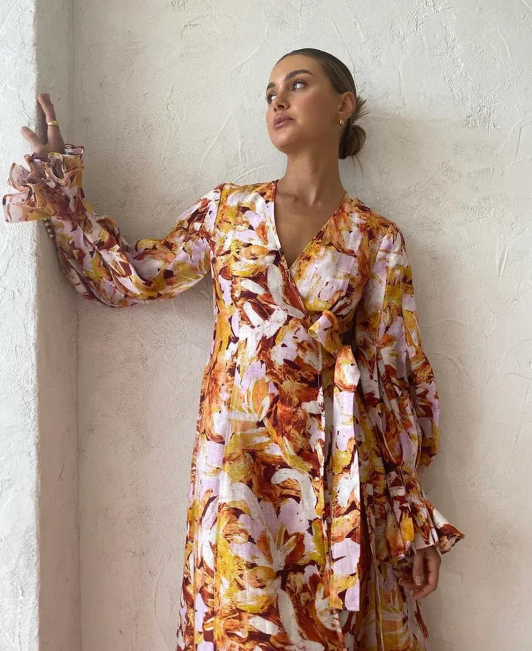 Acler Lydford Midi Dress in Lilac Brush Size 16 for rent on The Volte - main image