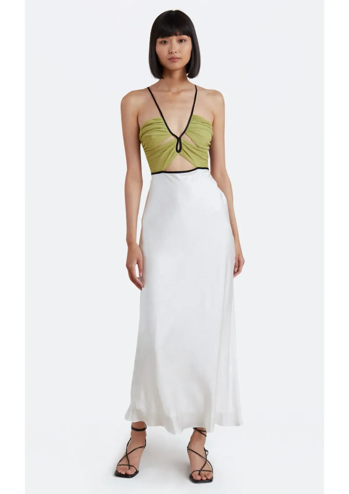 Bec & Bridge Carmen Maxi Dress Ivory/Pistachio Size 12 for rent on The Volte - main image