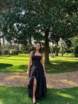 Aje Violette Bubble Hem Dress Black Size 8 for rent on The Volte - image 1