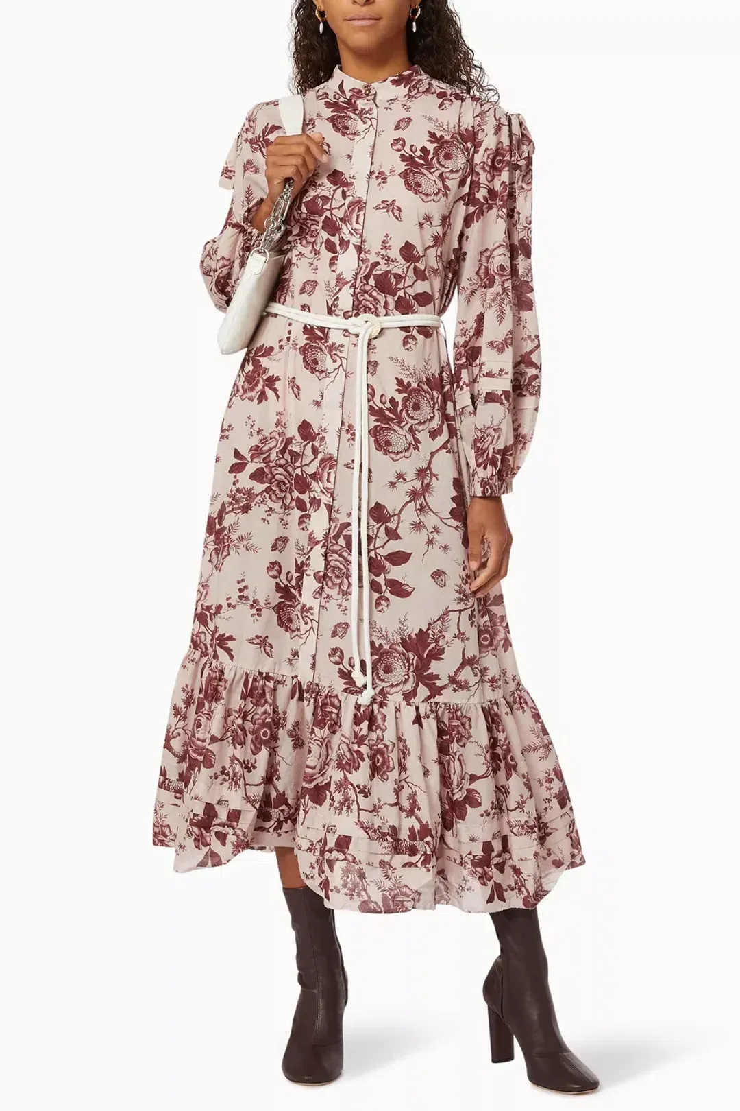 Alemais Heather Tie Shoulder Midi Dress Floral Size AU 6 for rent on The Volte - main image