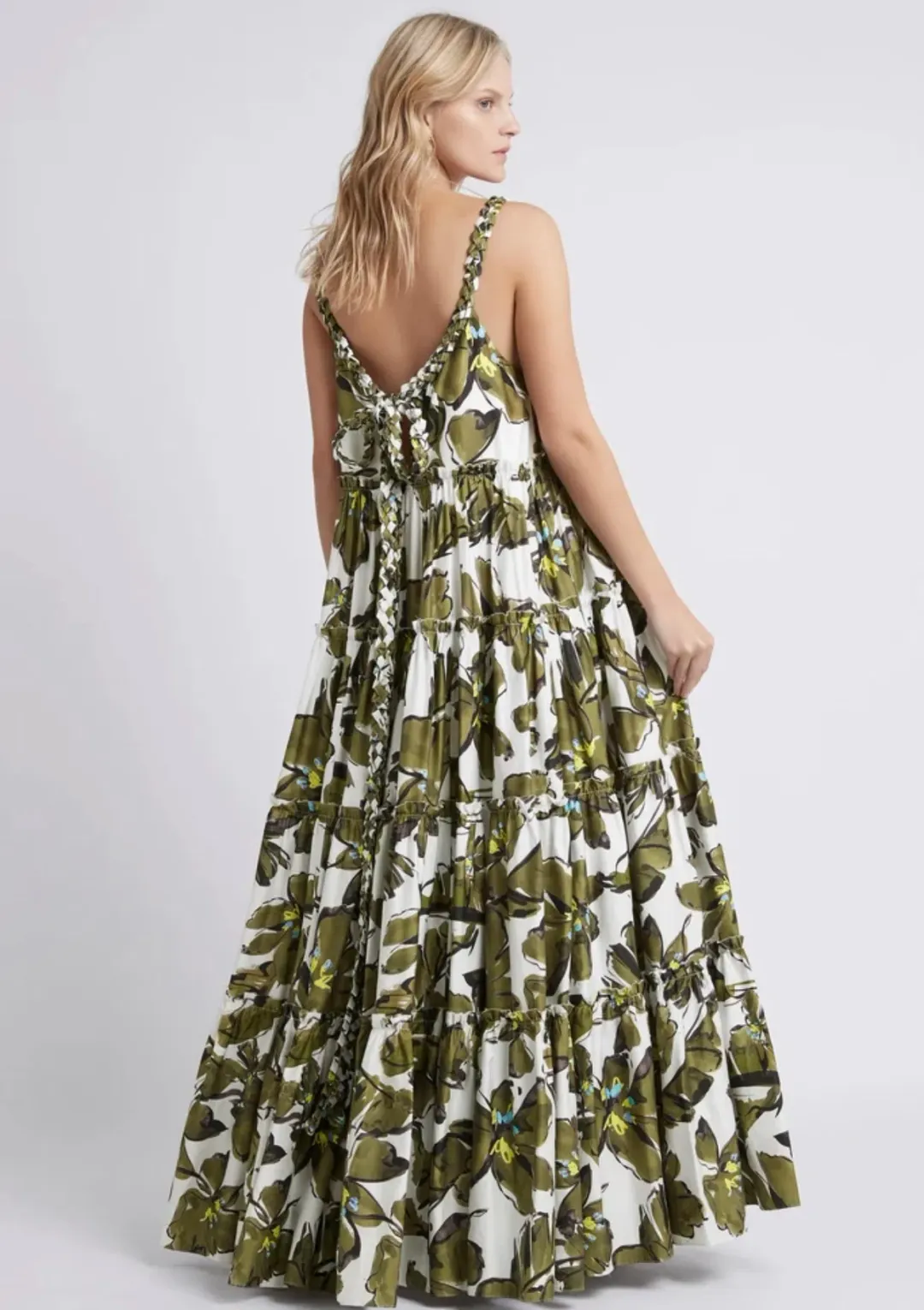 Aje Oasis Strap Maxi Dress Olive Leaf for rent on The Volte - main image