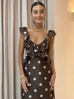 Sir the Label Vivi Frill Dress Marlon Polka Dot Size 8 for rent on The Volte - image 2