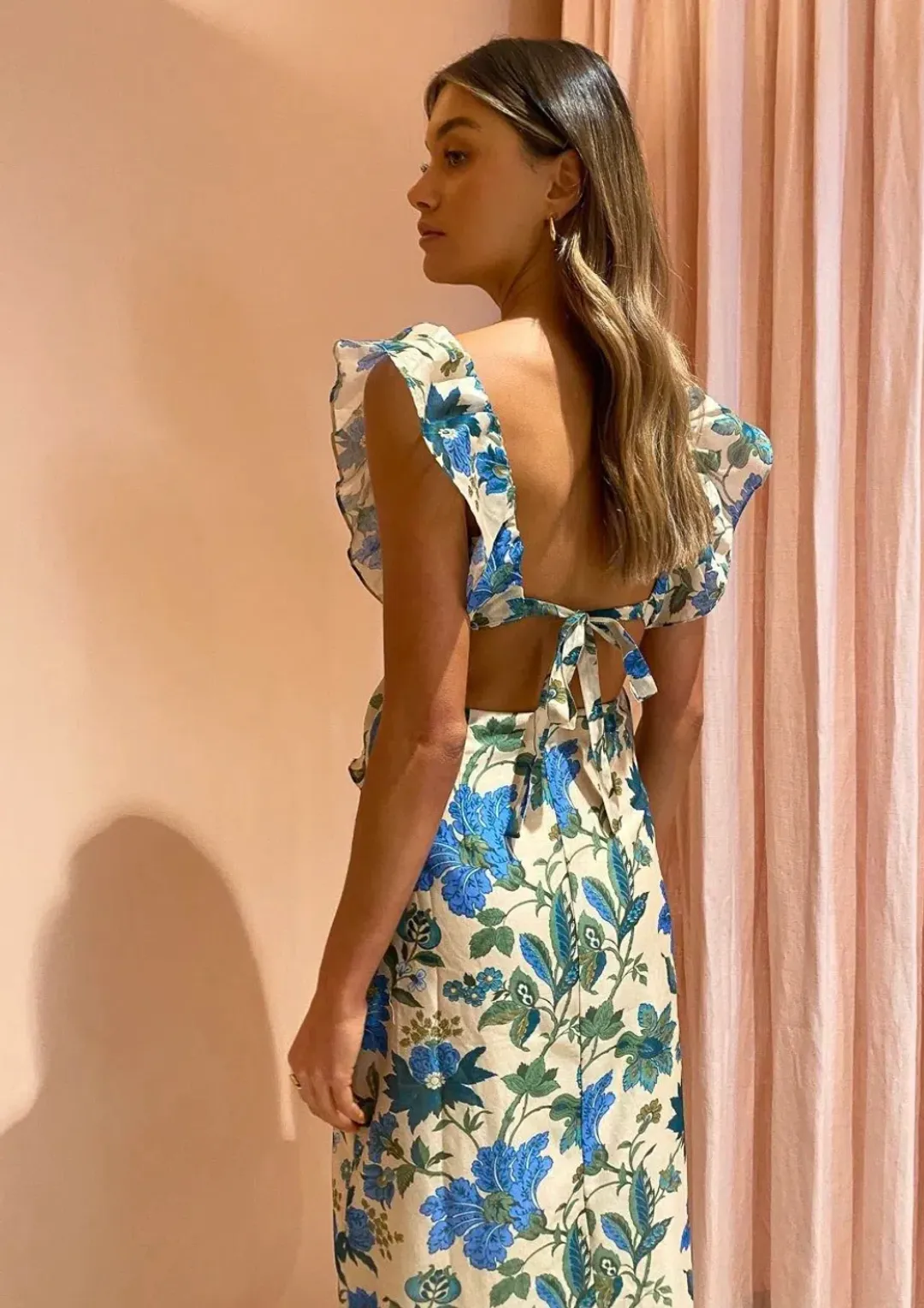 Sir the Label Celia Frill Midi Dress Marguerite Floral Print Size 6 for rent on The Volte - main image