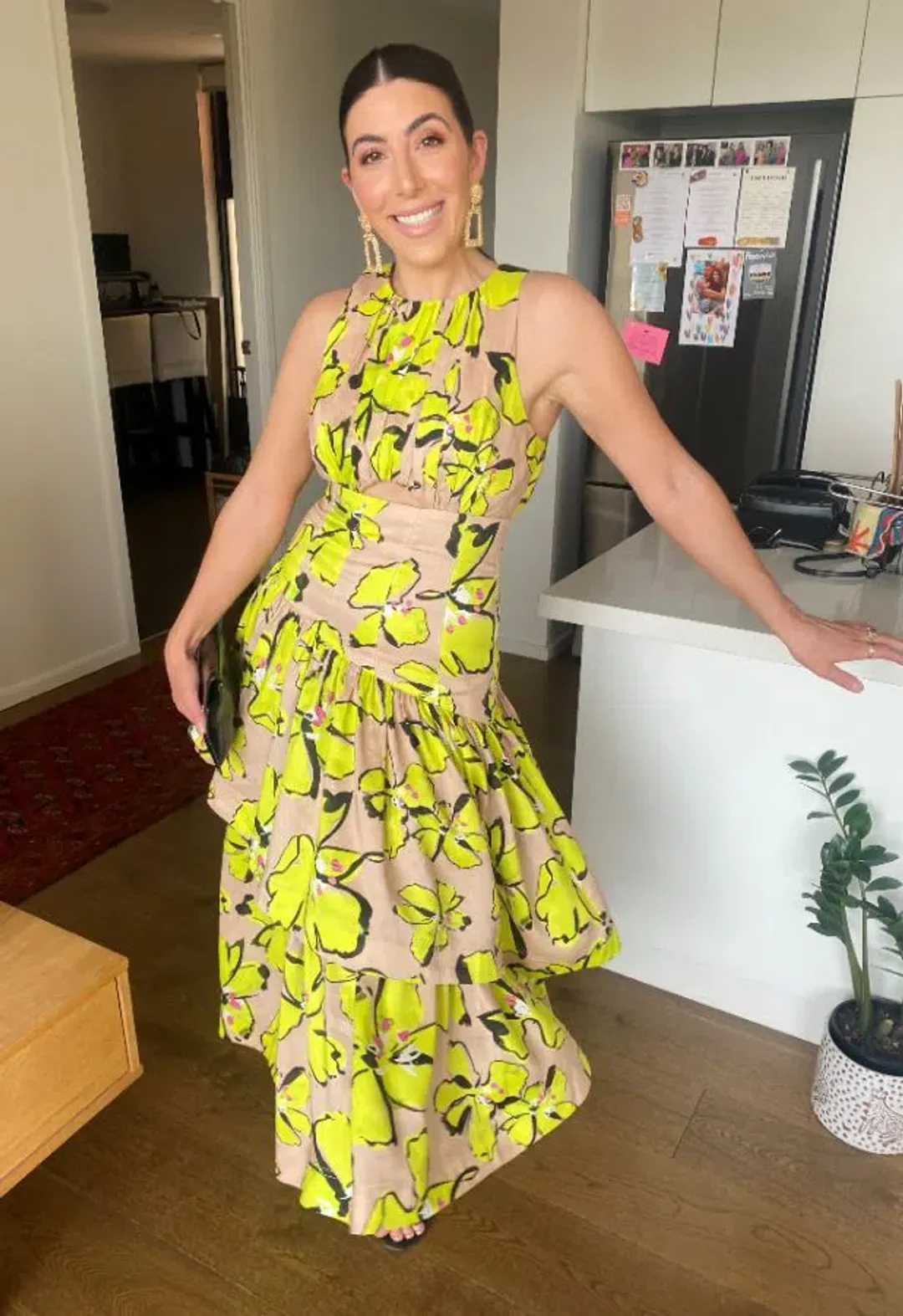 Aje Pelicano Citrus Bloom Midi Dress Floral Size 8 for rent on The Volte - main image