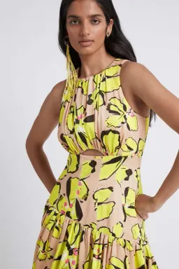 Aje Pelicano Citrus Bloom Midi Dress Floral Size 8 for rent on The Volte - image 2