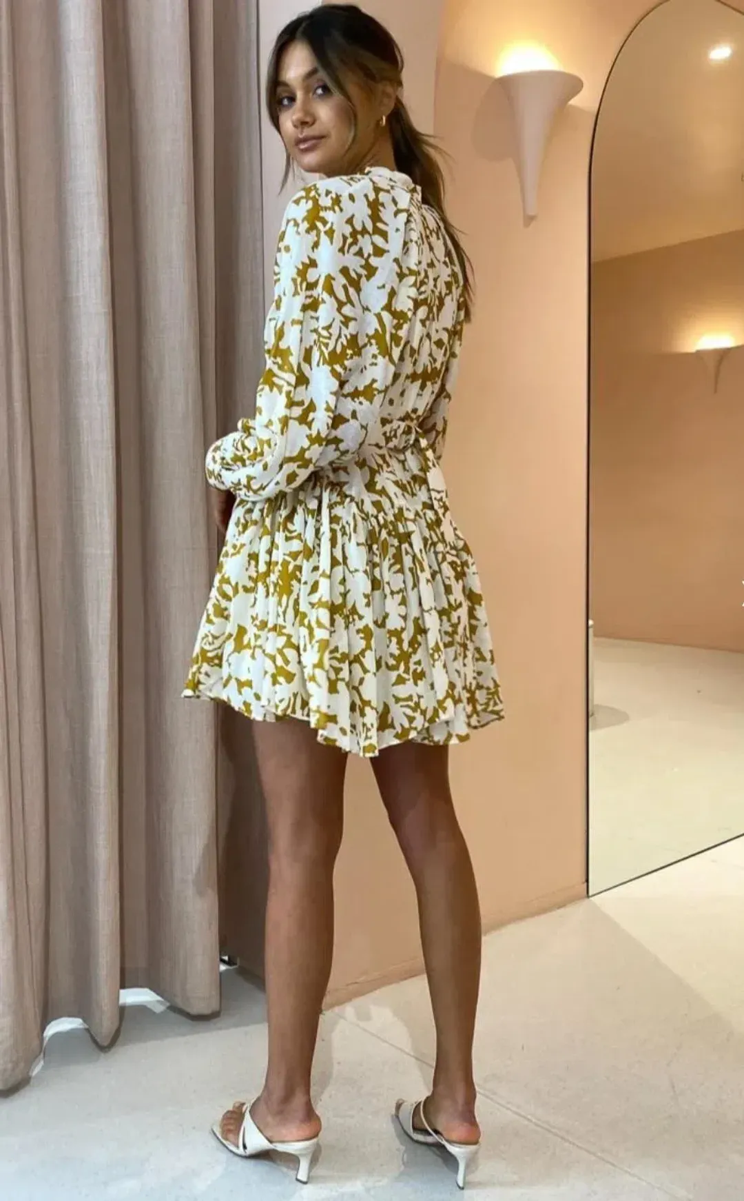 Acler Wolcott Mini Dress in Sienna Shadow Size 10 for rent on The Volte - main image