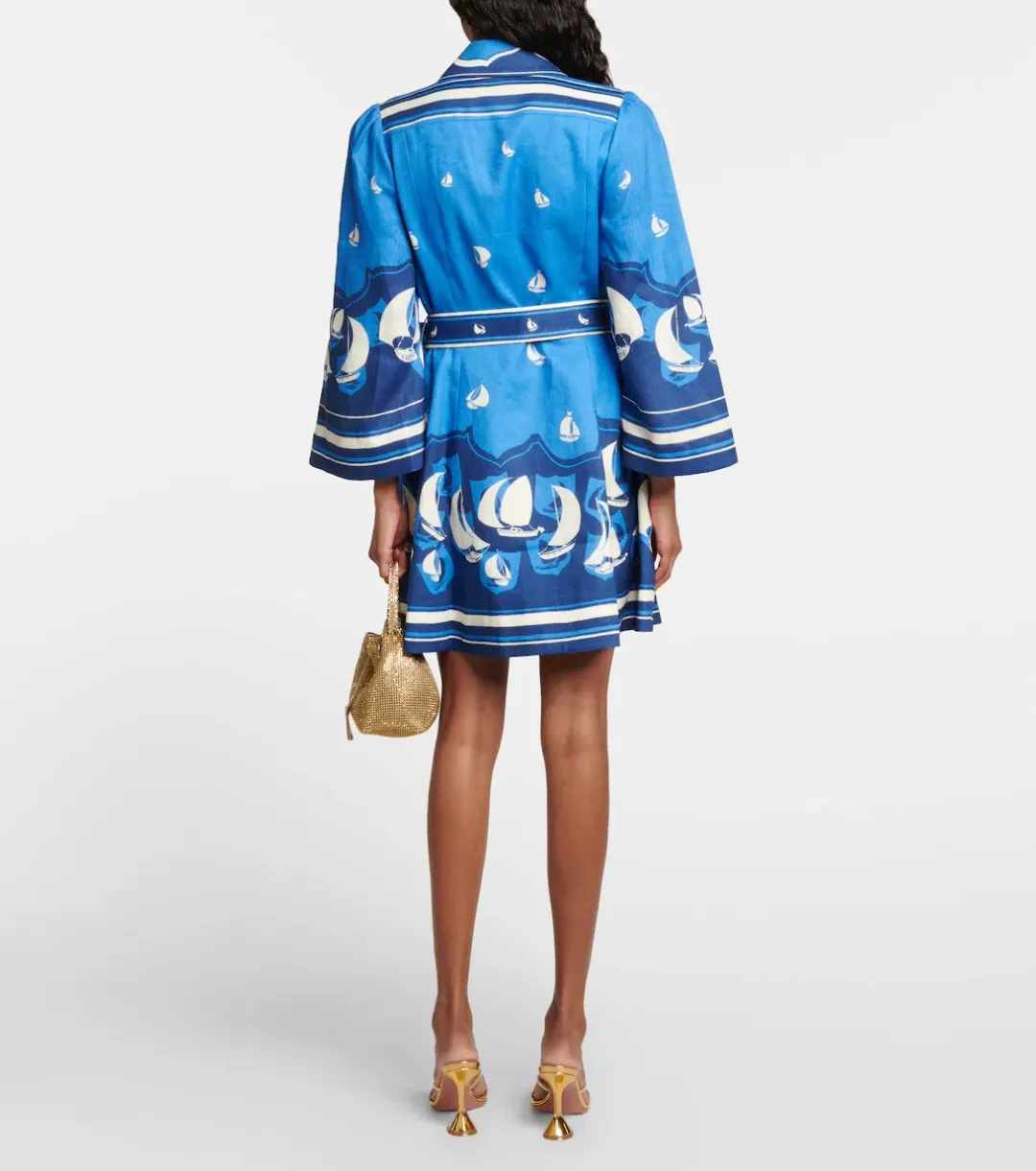 Zimmermann High Tide Mini Shirtdress Blue Sailboats Size 0/AU 8 for rent on The Volte - main image