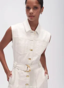 Aje Darcie Denim Mini Dress White Size 12  for rent on The Volte - image 2