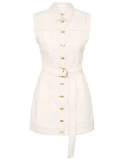 Aje Darcie Denim Mini Dress White Size 12  for rent on The Volte - image 4