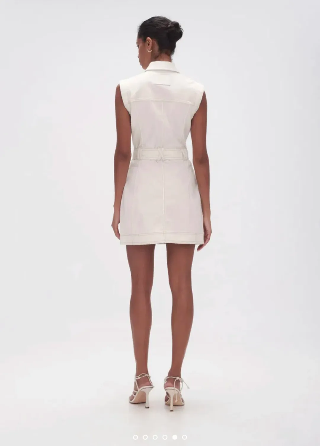 Aje Darcie Denim Mini Dress White Size 12  for rent on The Volte - main image
