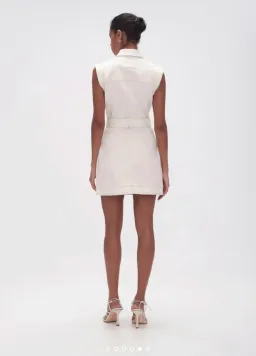 Aje Darcie Denim Mini Dress White Size 12  for rent on The Volte - image 3