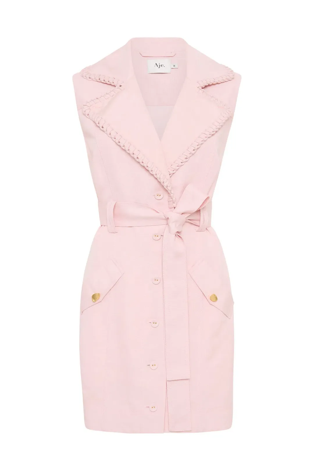 Aje Soft Pink Utility Mini Dress Blush Size 12 for rent on The Volte - main image