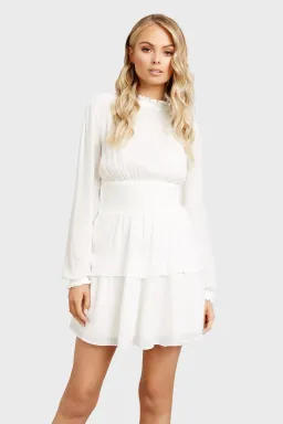 Kookai Lisa Shirred Mini Dress Natural White  Size 8 for rent on The Volte - image 2