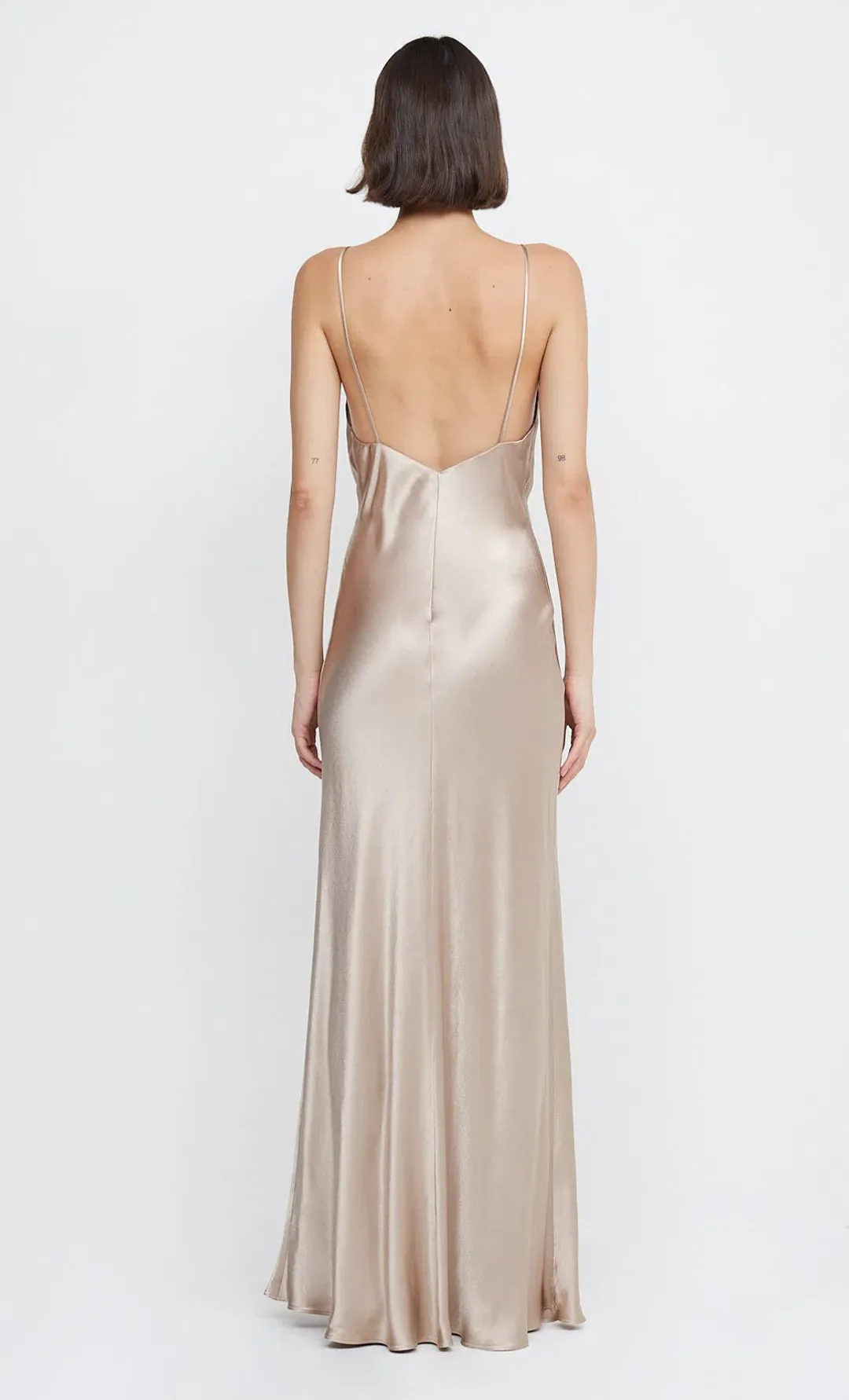 Bec & Bridge Lorelai V Maxi Dress Smoke Taupe Size 6 for rent on The Volte - main image