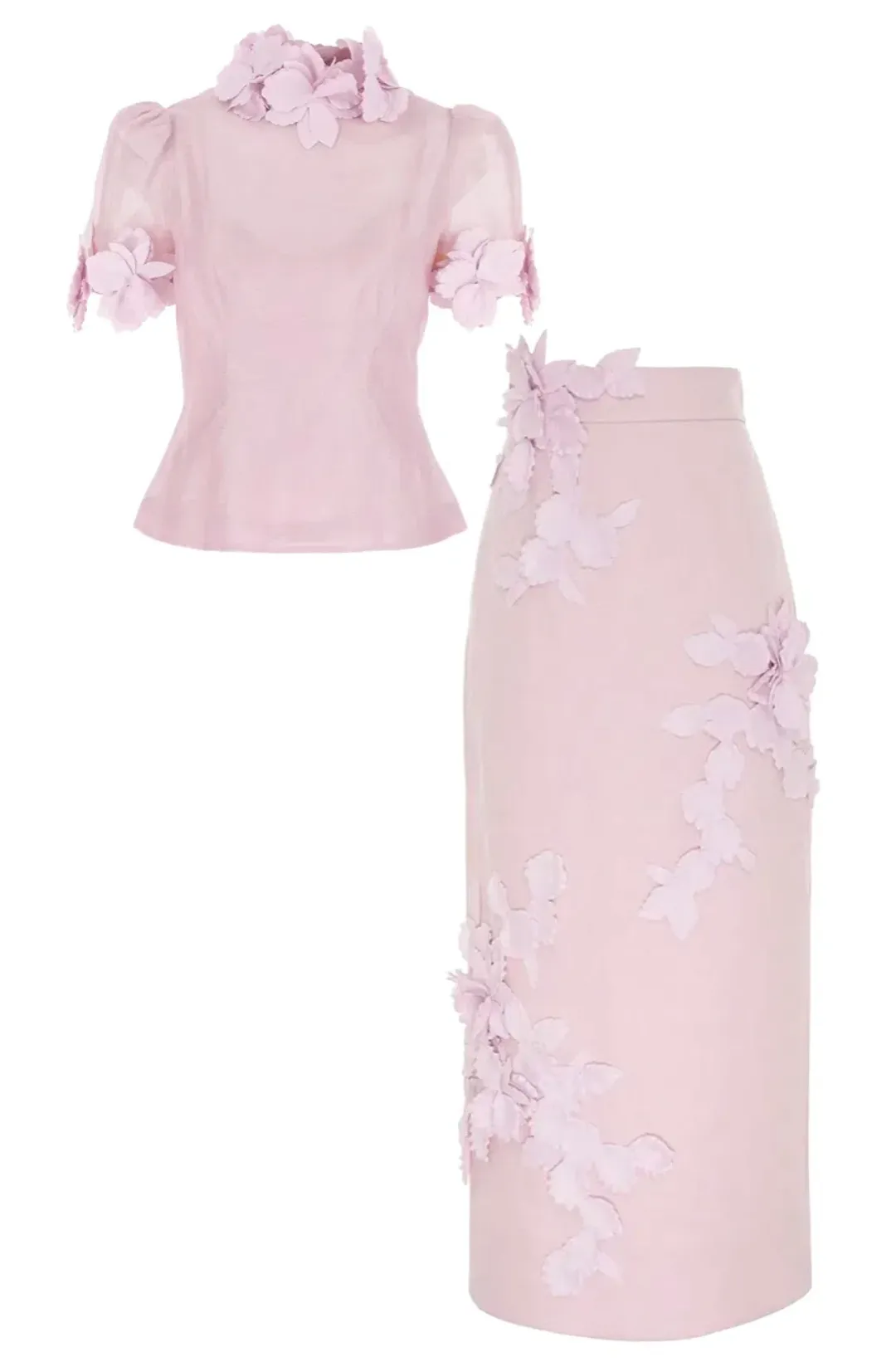 Zimmermann The High Tide Flower Body Shirt Size 0/Au 8 &  Skirt in Lilacand Skirt Size 1/Au 10 Set in Lilac  for rent on The Volte - main image