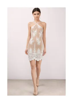 Winona Belle Lace Multi Strap Bodycon Dress in White Size 8 for rent on The Volte - image 1