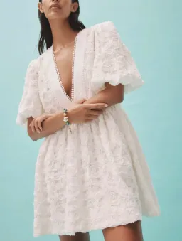 Alemais Iggy Embroidered Mini Dress White  Size 16 for rent on The Volte - image 6