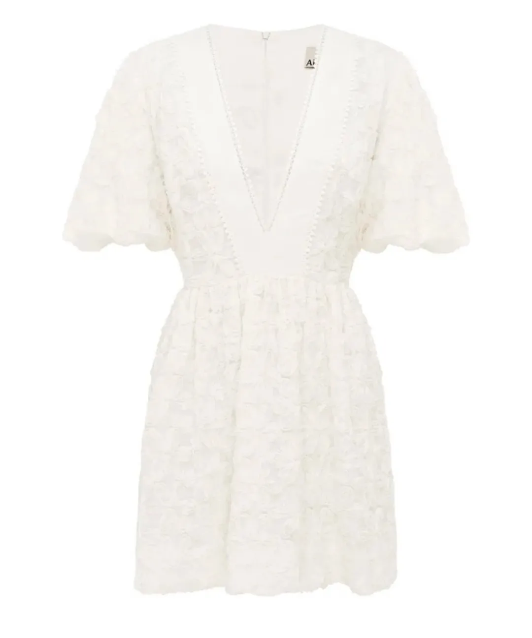 Alemais Iggy Embroidered Mini Dress White  Size 16 for rent on The Volte - main image